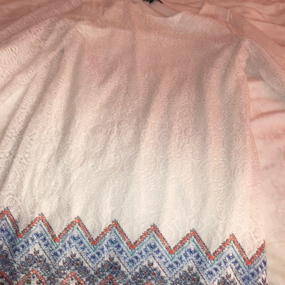 cream multicolored bottom dress